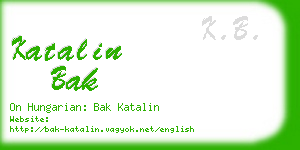 katalin bak business card